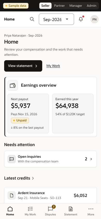 The same seller home on a phone